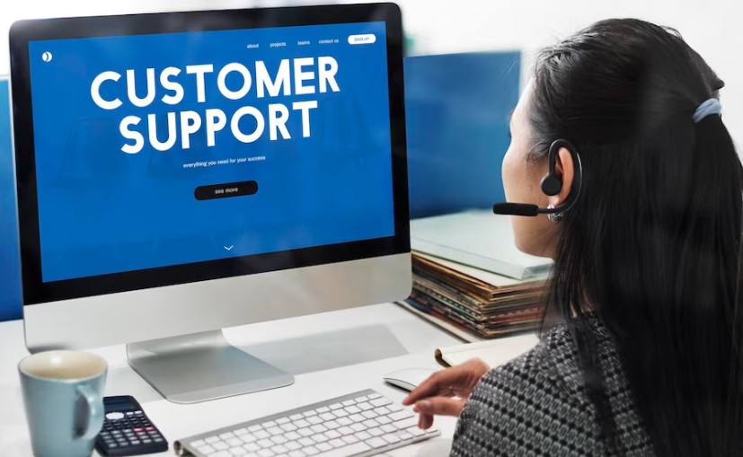 Customer care webpage interface word